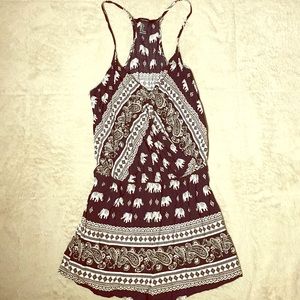 Elephant patterned romper
